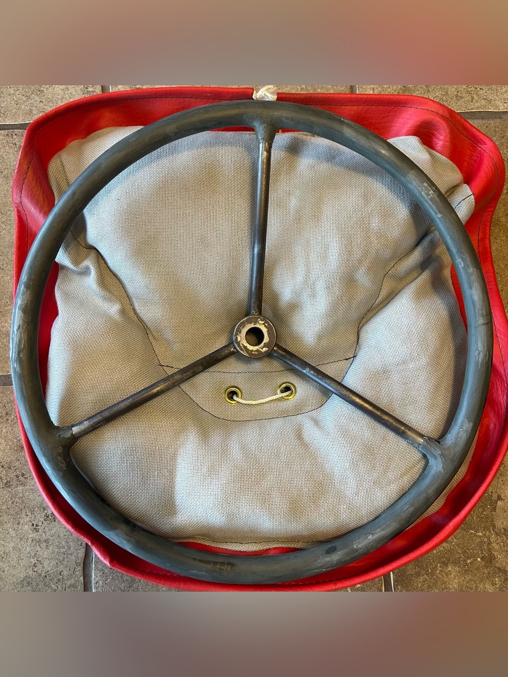 Vintage 3 Spoke Steering Wheel Tractor Or Truck 17-12” Diameter 1-3/4” Center